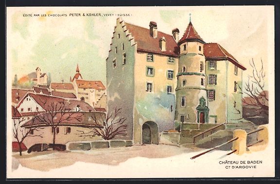 Cartoline postali: AK Baden, Blick zum Schloss – Usato da Berlin venduto da bartko-reher