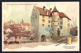 AK Baden, Blick zum Schloss