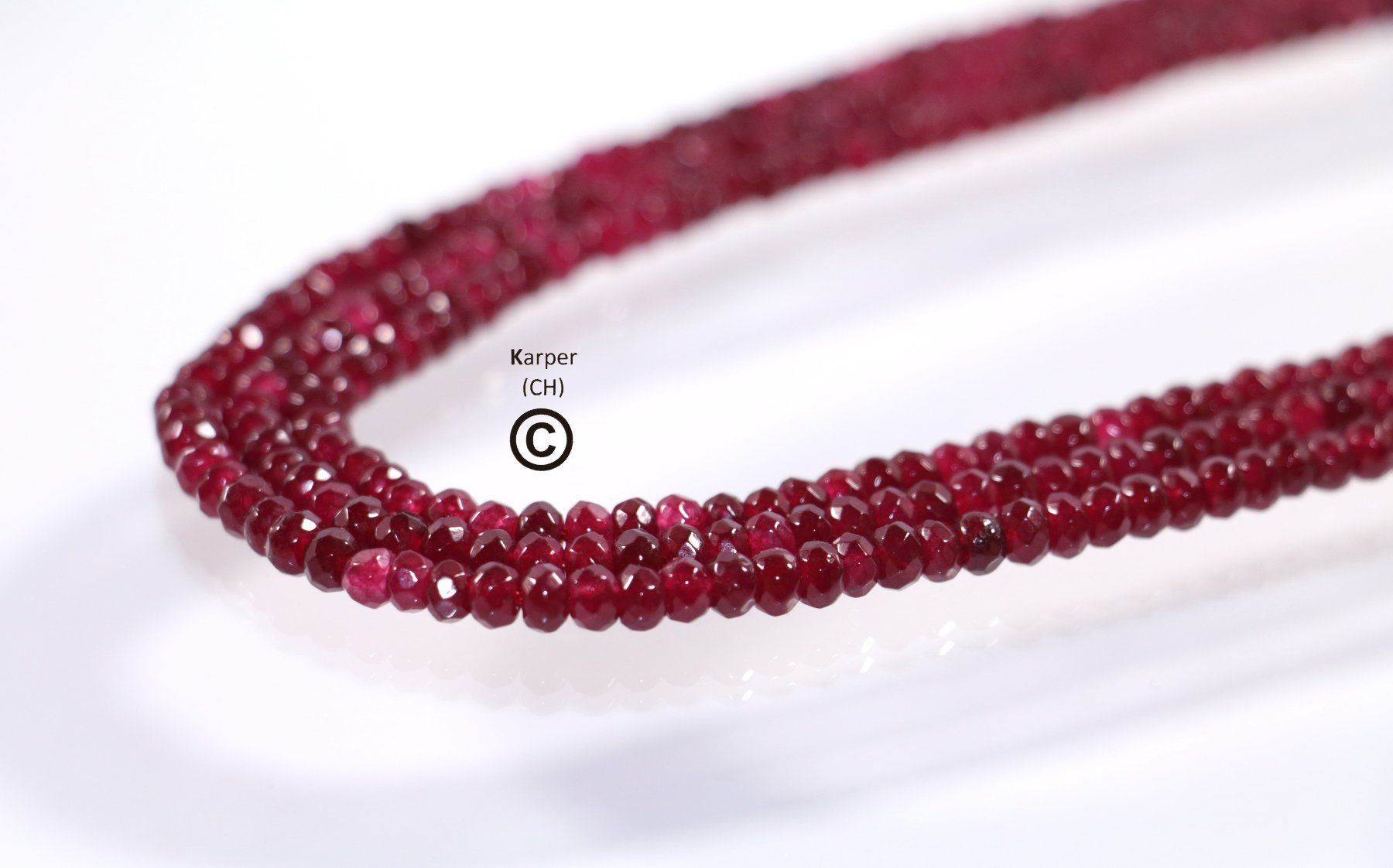 Rubinrot / rouge rubis, Jade, Fac. 4 mm x 2 mm (Neu und ...