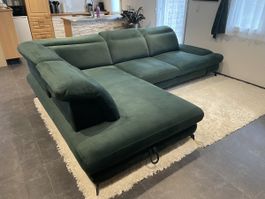 Ecksofa Schlafsofa mit Bettkasten smaragdgrün