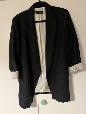BLACK ZARA BLAZER Linen