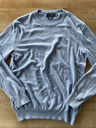Ralph Lauren Sweater, Pullover- Sky Blue, Slim Fit, Cotton