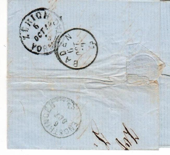 Alle Briefmarken: Strubelbrief, Zofingen - Engstringen  1859 – Gebraucht aus Wolhusen von Curver9 1