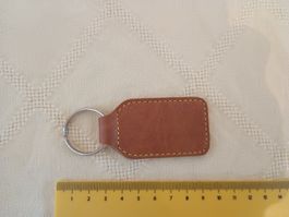 Schlüsselanhänger beige, Leder, ca. 10 cm