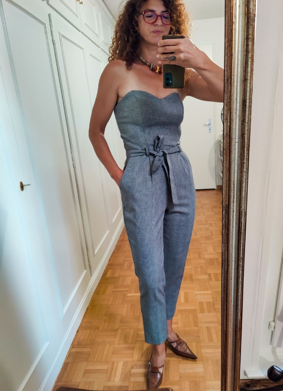 Tute: Strapless Plaid Corset Jumpsuit Belted Overall S – Usato da La Tour-de-Peilz venduto da dAutrefois