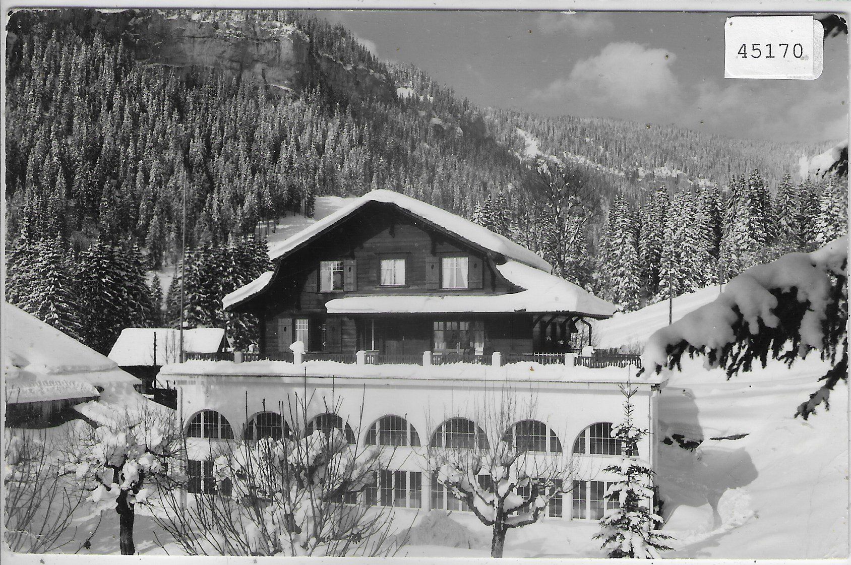 Cartoline postali: Ferienheim "Bärnermutz" Waldegg, Beatenberg im Winter – Usato da Ettingen venduto da Kartenplanet