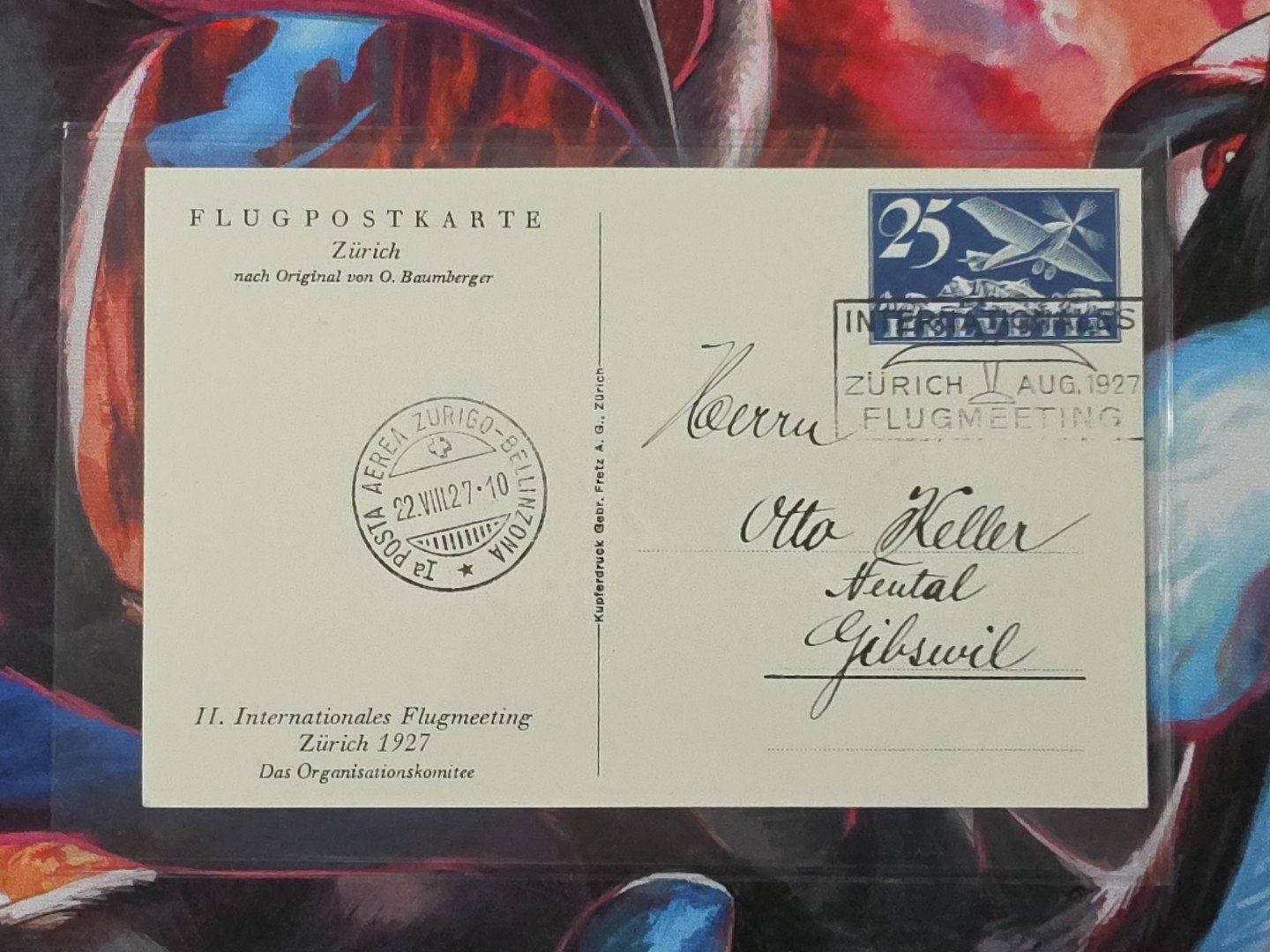 Tutti i francobolli: CL33 Carte Postale + Timbre Suisse 1927 – Usato da Cousset venduto da Patrick_Collections