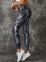 Leggins Schlangenmuster grau XS