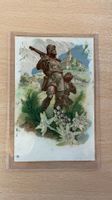 Antike Postkarte Tell mit echtem Edelweiss Trockenblumen