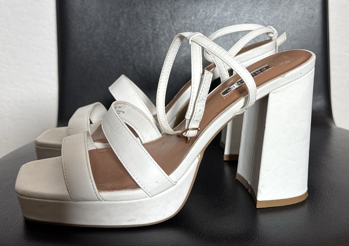 Prime Shoes Scarpe da donna: White Platform Block Heel Sandals - Size 40 – Usato da Spreitenbach venduto da Mutter001 4