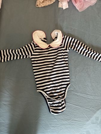 Body bébé Jacadi rayé blanc bleu taille 12 mois 74 cm