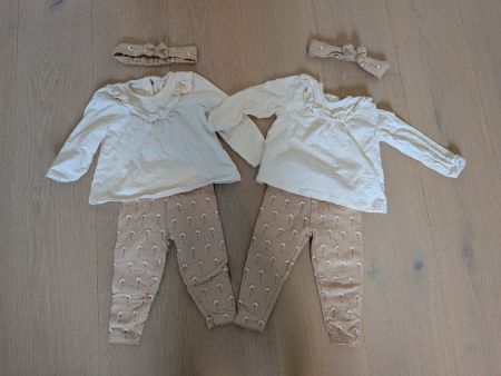 Hübsche Partnerlook / Zwillings-Sets mit Stirnband – Gr.80