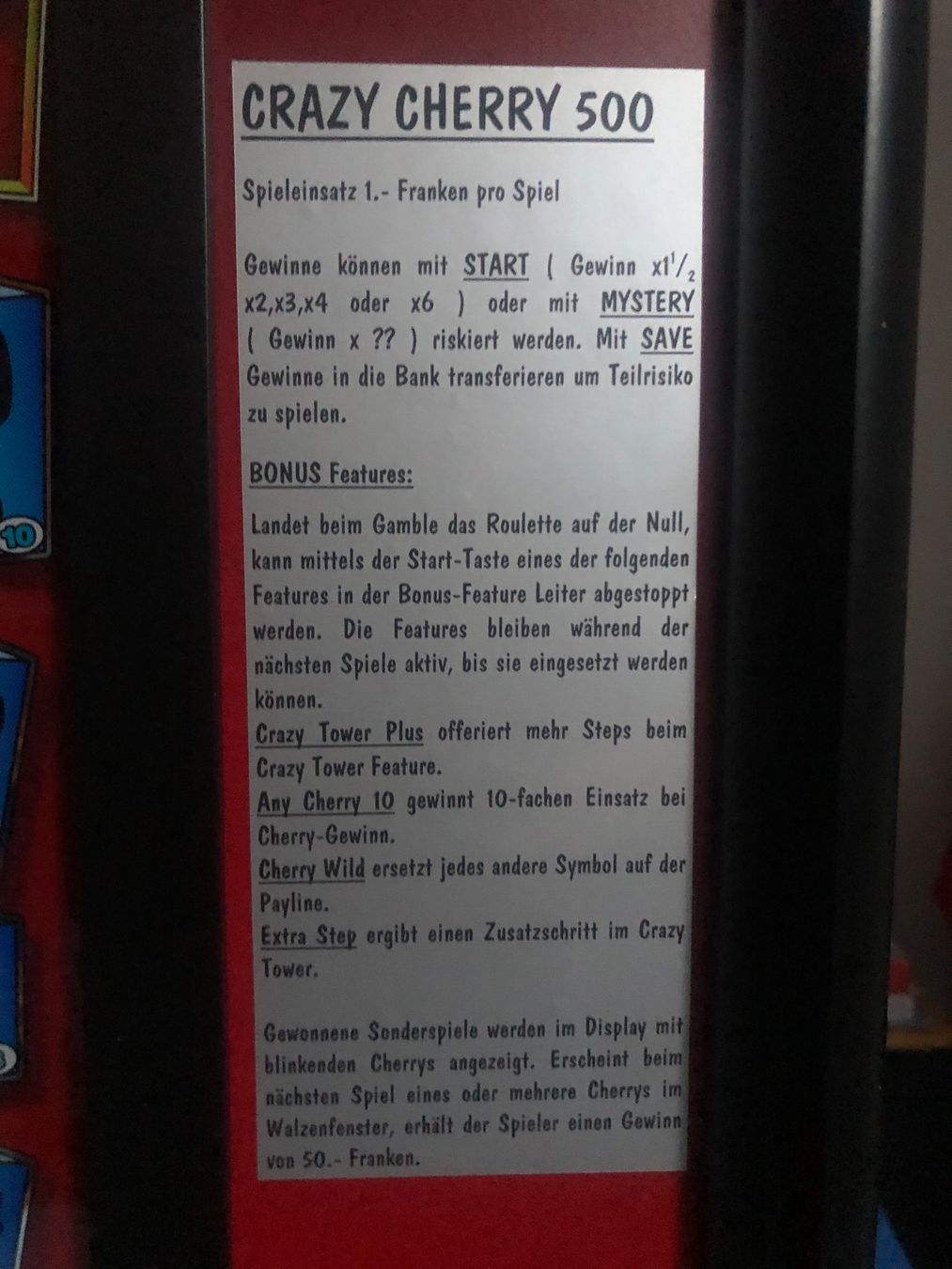 Slot Machine: Crazy Cherry 500               mit Auszahlung – Usato da Worb venduto da Baked 6
