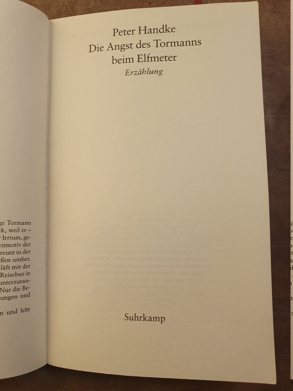 Bücher: Die Angst des Tormanns beim Elfmeter - Peter Handke – Gebraucht aus Zürich von loosebone 2
