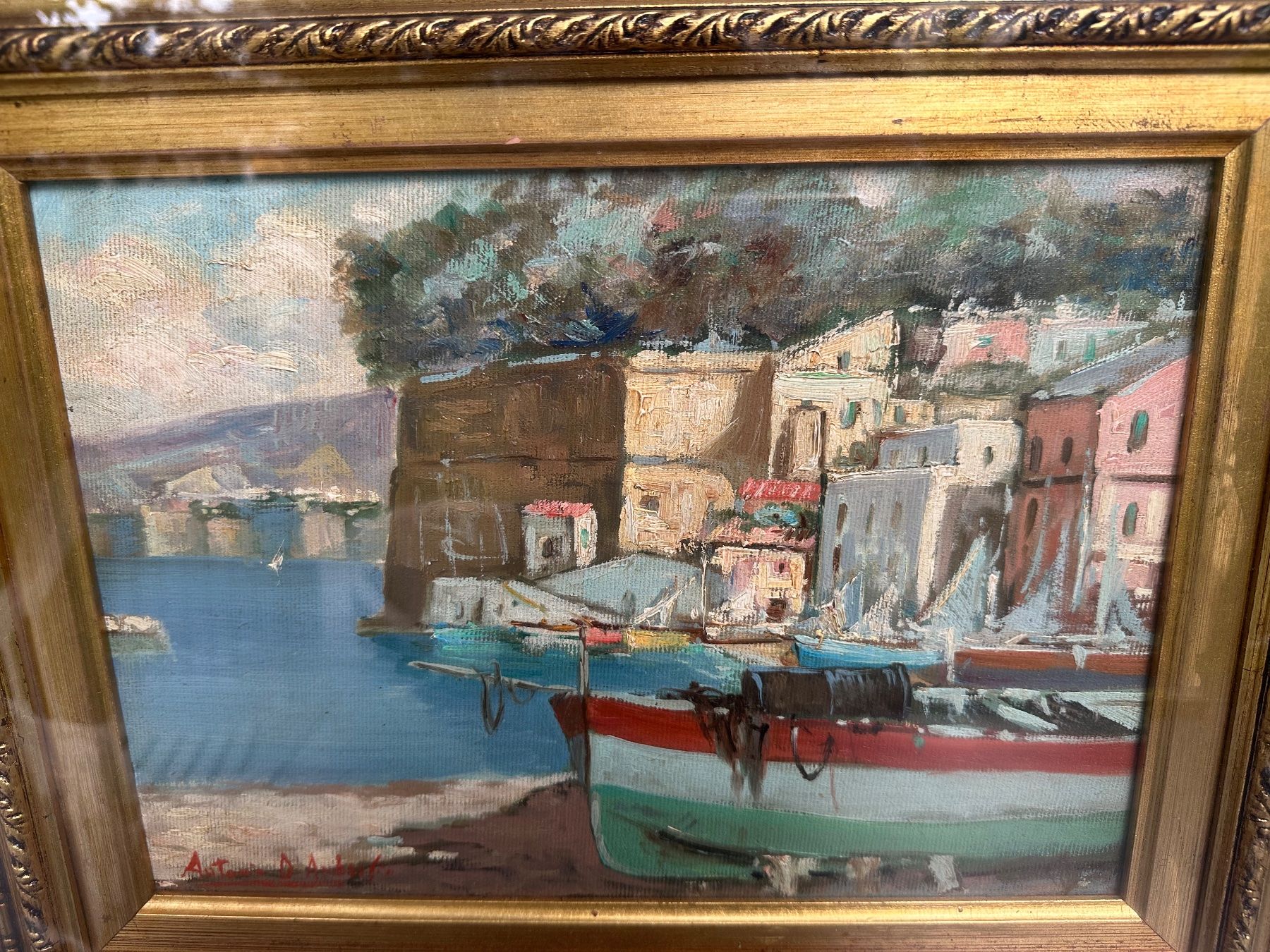 Dipinti: Tableau ancien penture à huile signé Antonio D Ambrosio – Usato da Lausanne venduto da artnouveau04 3