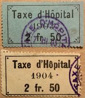 Fiskalmarken Genf - Taxe d‘Hôpital 1903 & 1904