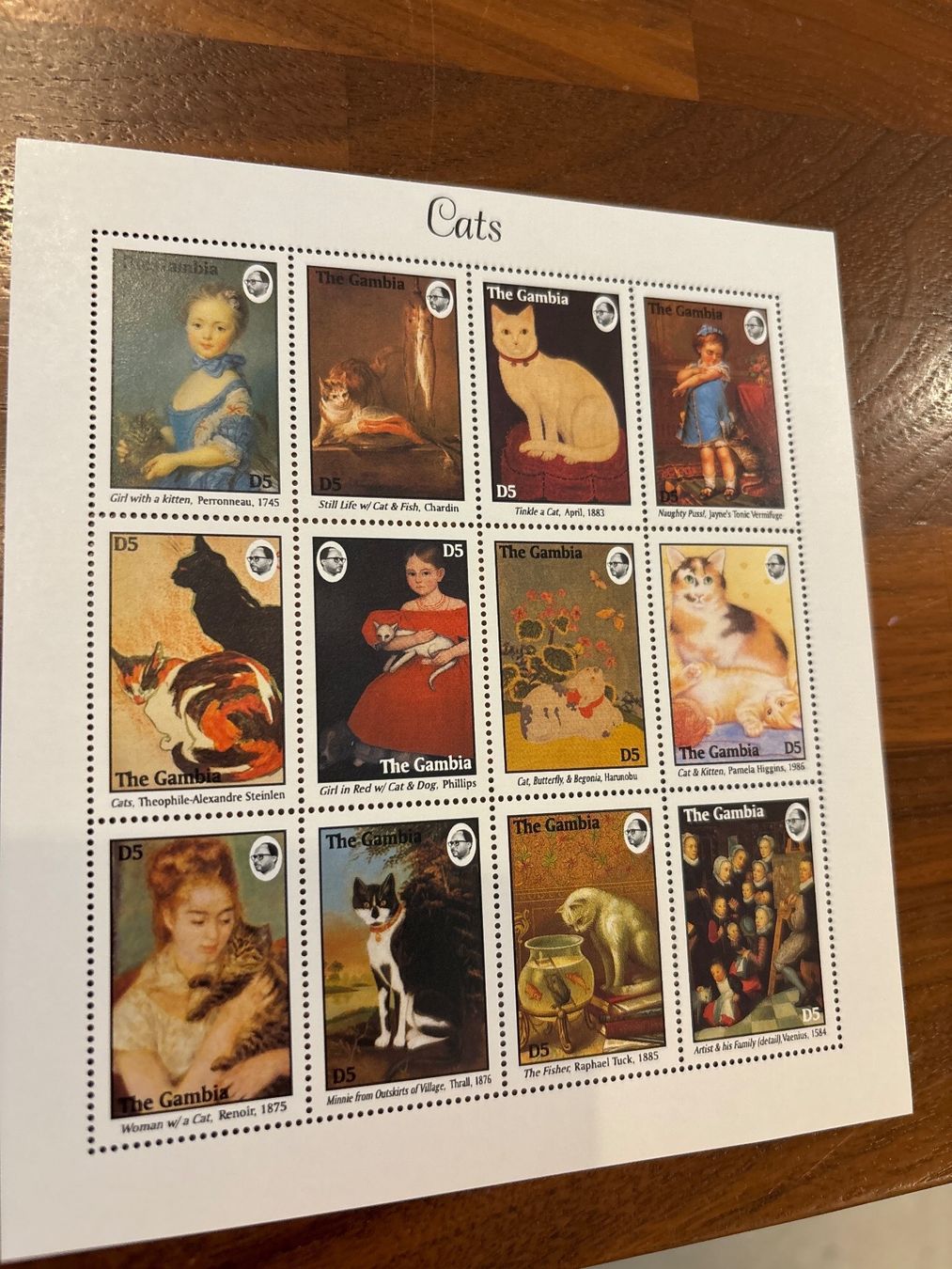 Tutti i francobolli: The Gambia Katzen Briefmarken Sammlung – Nuovo e nell'imballaggio originale da Zürich venduto da engebrunau