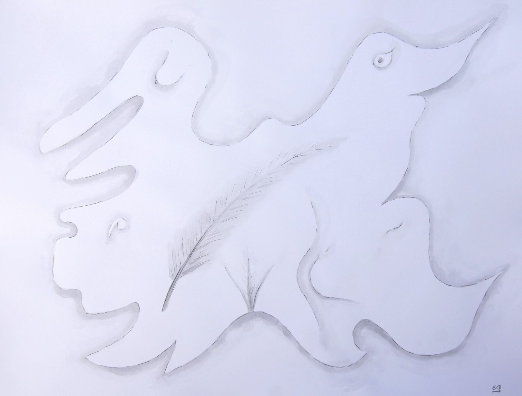 Dipinti: Gr. Zeichnung: Shadow drawing II – Usato da Fribourg venduto da erw_68dx