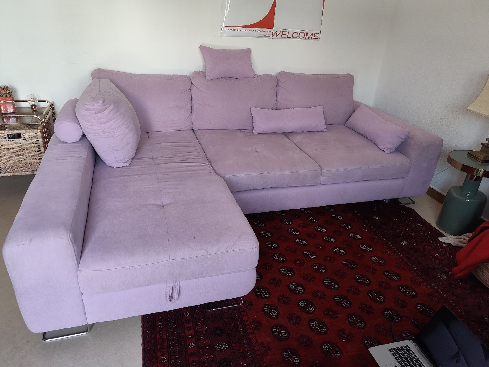 Divani: GRATIS Ecksofa rosa mit Bettfunktion und Stauraum – Usato da Zürich venduto da nin_8qtb