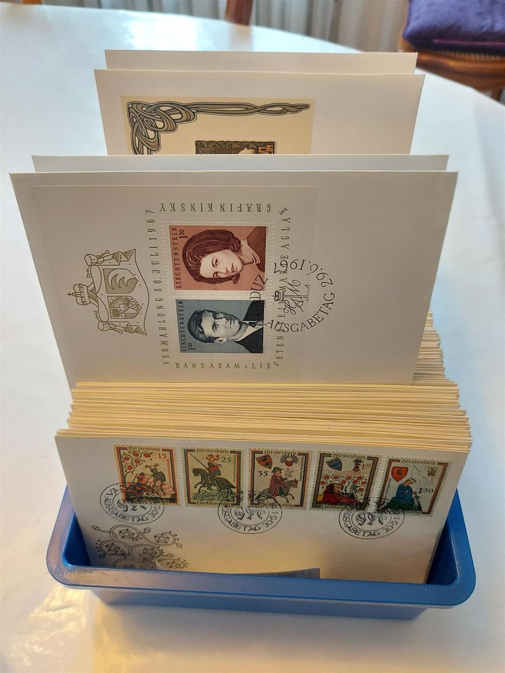 Tutti i francobolli: Liechtenstein  FDC Slg 1961 - 1997 – Usato da Winterthur venduto da Kyoung