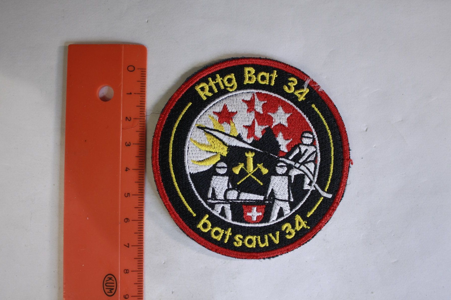 Schweizer Armee Placchette & Badge: rttg bat 34 – Usato da La plaine venduto da 762
