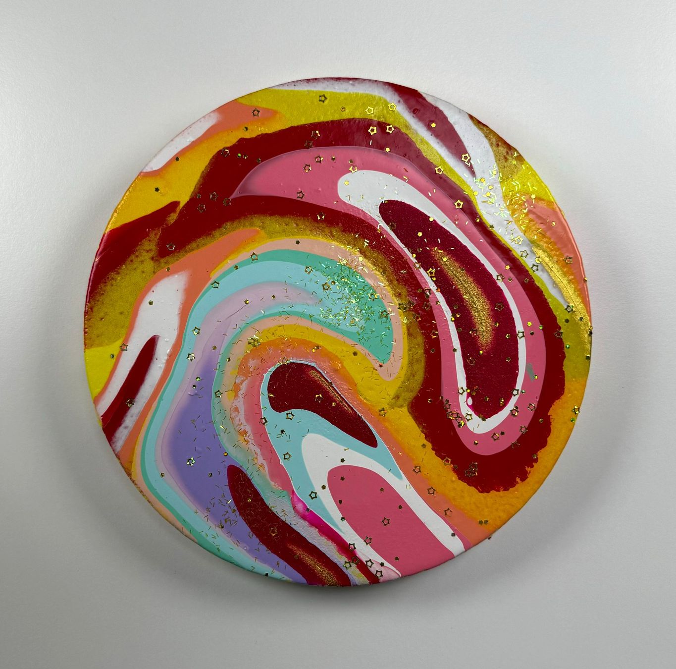 Dipinti: Acryl-Flüssigmalerei, kreisförmig – Usato da Schlieren venduto da MayaSheng1983