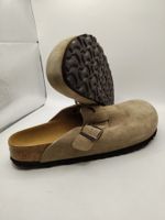Birkenstock - Boston Veloursleder Narrow - Taupe Gr. 42