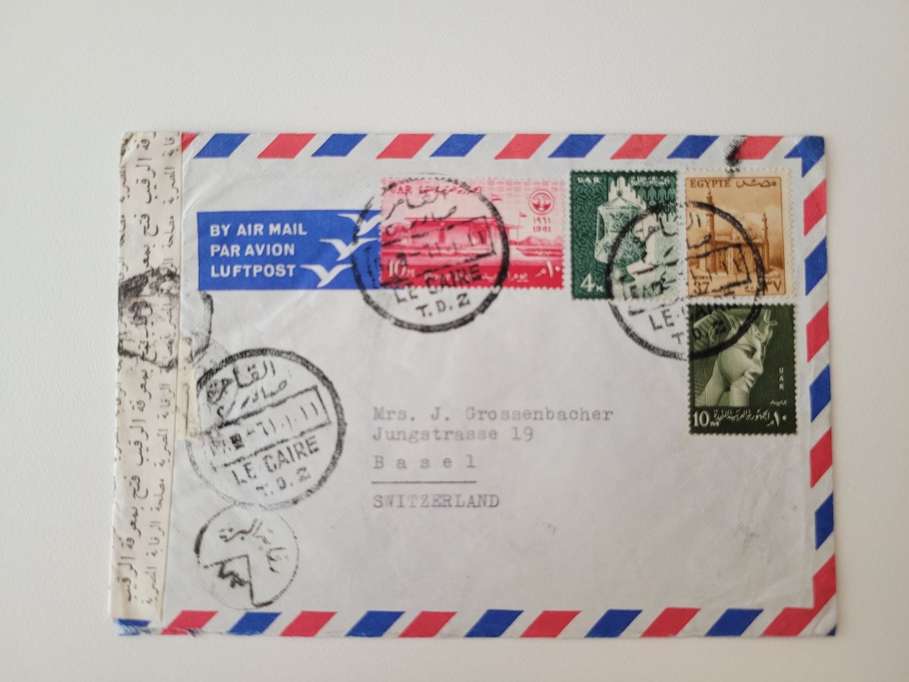 Tutti i francobolli: Luftpost UAR Ägypten 1961 – Usato da Inwil venduto da Flower2325