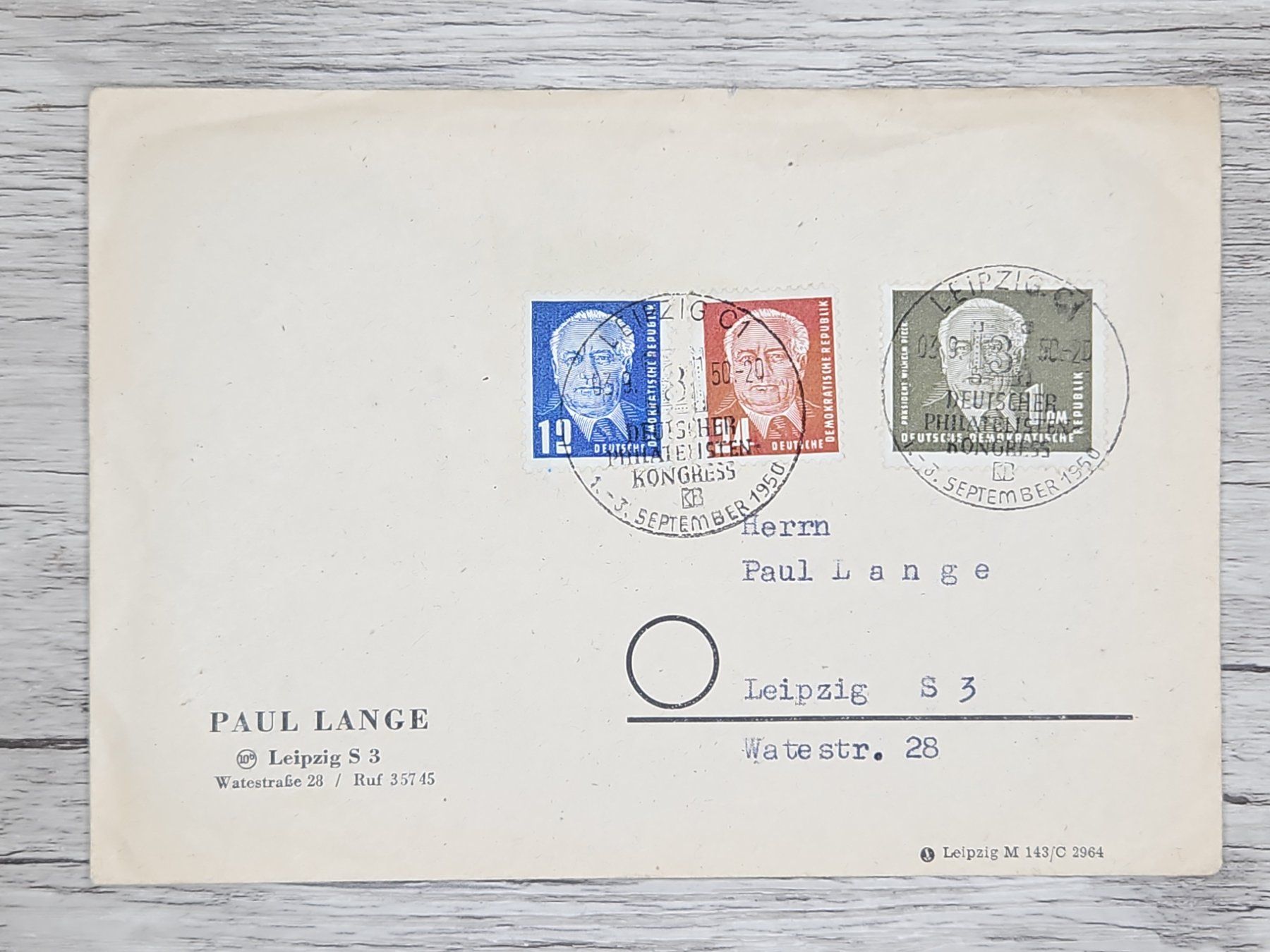 Tutti i francobolli: CL17 Enveloppe + Timbre Allemagne 1950 – Usato da Cousset venduto da Patrick_Collections