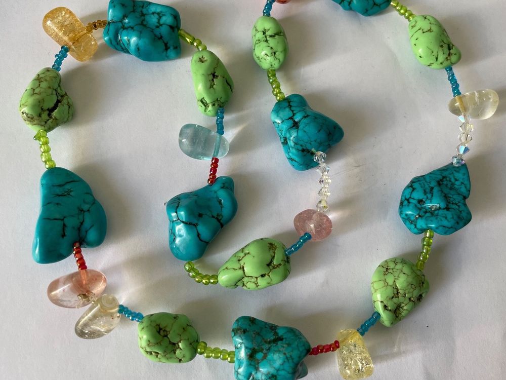 Rare Art Deco vintage collier avec grosse Pierre Turquoise (Gebraucht ...