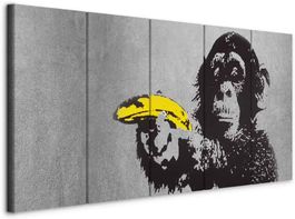 BANKSY  STAMPA SU TELA 100x 40 5 pezzi