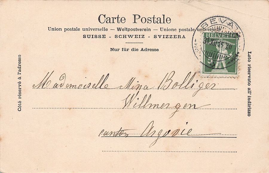 Cartoline postali: Lignières, Eglise, circulée 1915 – Usato da Frauenfeld venduto da POML 1