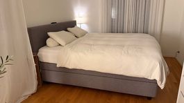 RUF Boxspringbett 180x200 inkl. 2 Matratzen  grau