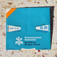 Parkscheibe Schweizerischer Bankverein Retro Vintage
