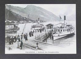 AK Alpnachstad Ankunft des Dampfschiffes