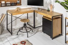 ECK SCHREIBTISCH Studio Eichenoptik Industrial NEU SOFORT