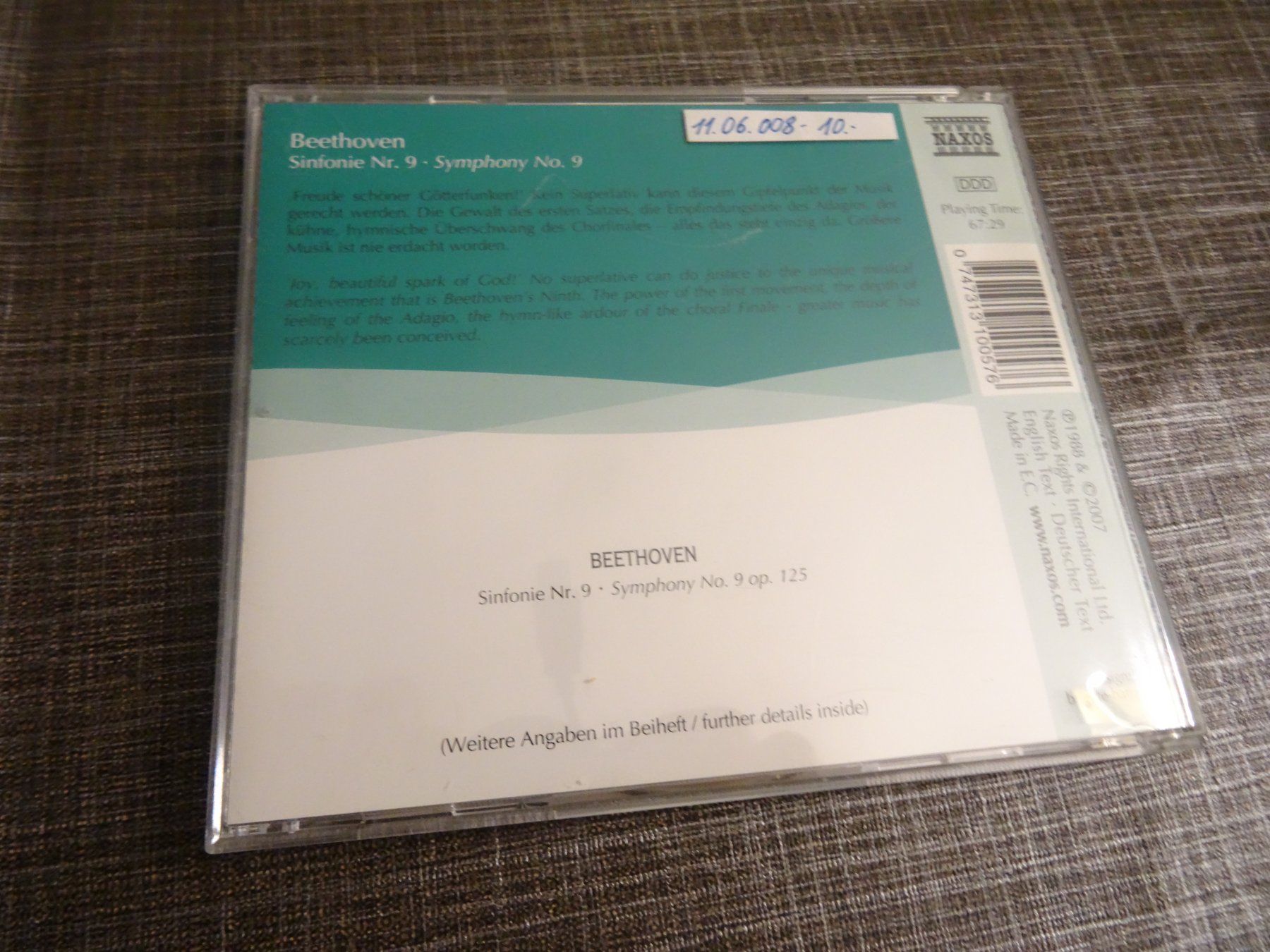 CDs: Beethoven Sinfonie Nr. 9 CD – Gebraucht aus Olten von Disc-Ausverkauf 1