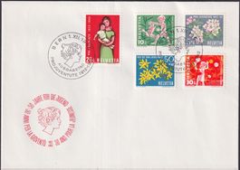 1962, Pro Juventute FDC J193-J197 ganzer Satz, adresslos!