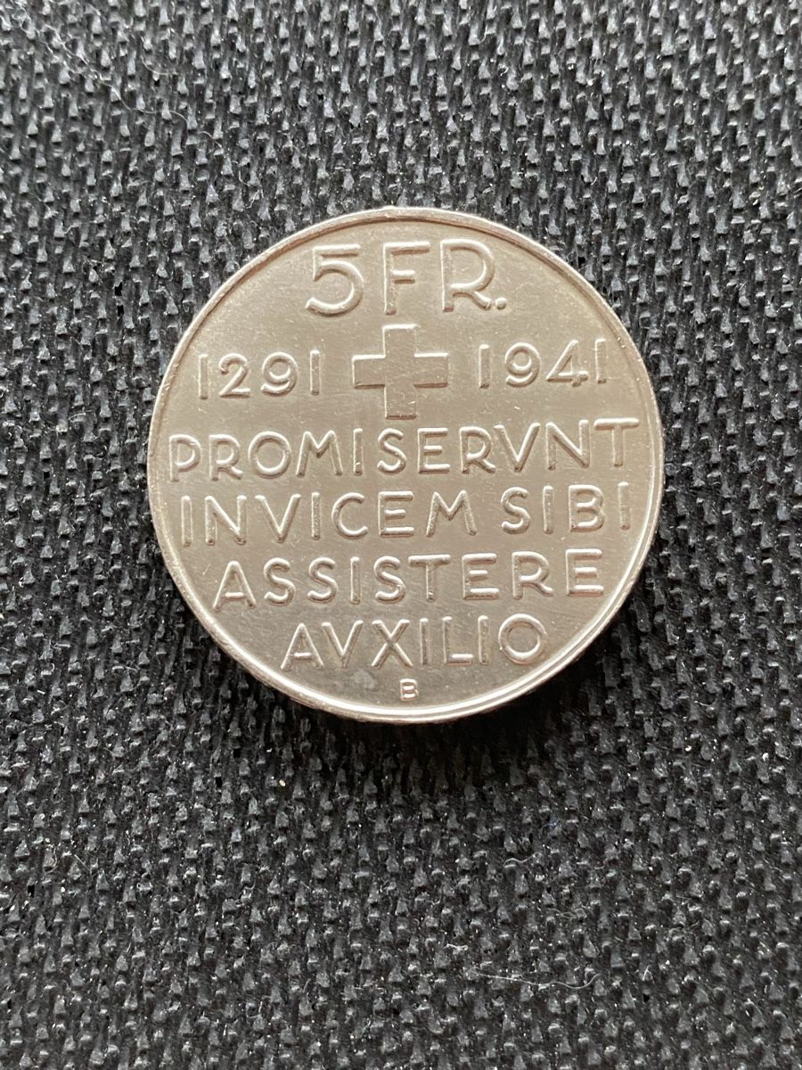 Tutti le monete: Monnaie commém. 5.- Fr de 1941 argent – Nuovo (secondo la descrizione) da Corsier-sur-Vevey venduto da Ginoarturo 1