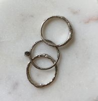 925 sterling silver and raw diamond stacking rings | 51/52