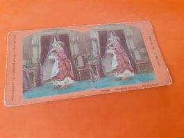 STEREOPHOTO - DIE NEUGIERIGE - FRAU BAROCK