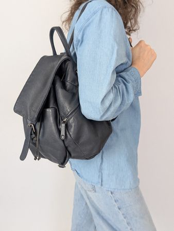 Rossi Firenze Lederrucksack, blau - Top Zustand!