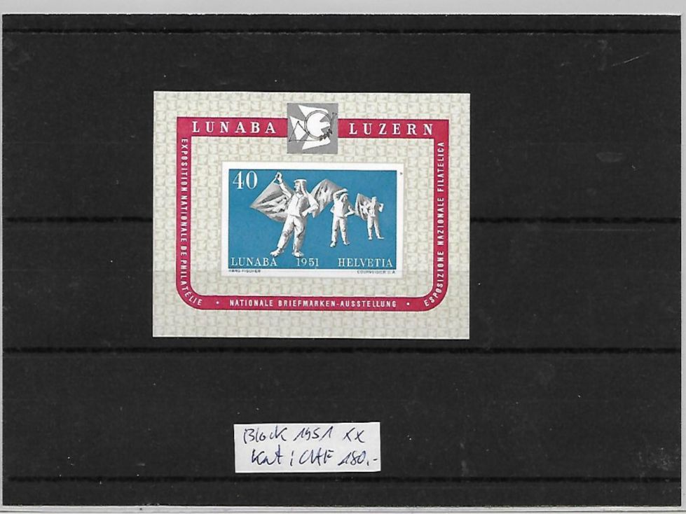 Tutti i francobolli: Block 1951 ** Kat: CHF 180.- – Nuovo (secondo la descrizione) da Basel venduto da Ilp