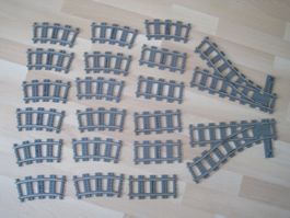 Lego City 18 Schienen  und 2 Weichen  aus den 90ern
