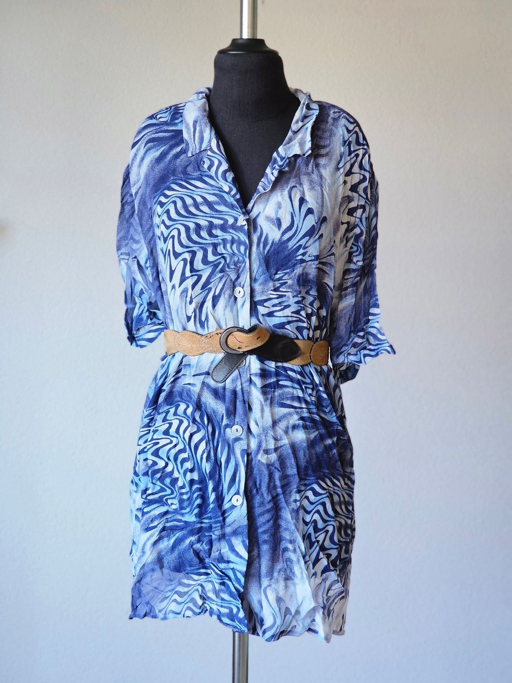 Chemisiers: Vintage Bluse Kleid Blau Gr. M – D'occasion à Ried-Brig par Zzyzx
