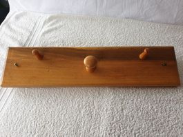Garderobe,  3 Haken Holz, Breite 50cm / Höhe 12cm