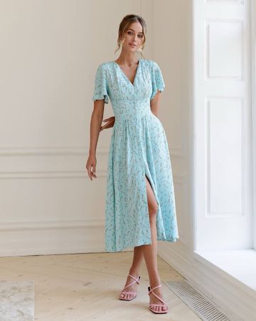 Button-Down Summer Midi Dress Size: S