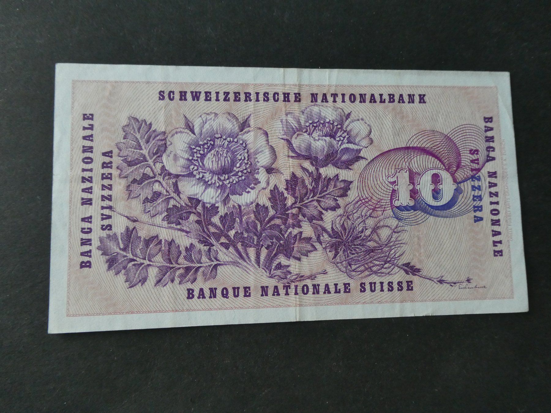 Banknoten: Schweiz 1977, 10 Franken – Gebraucht aus Hinterforst von rohusri 1
