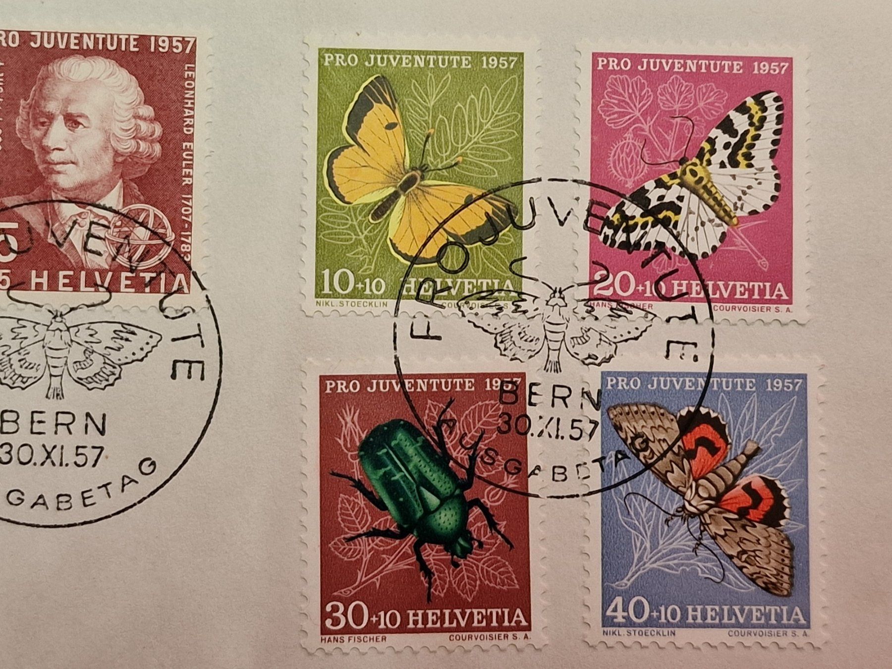 Tutti i francobolli: FDC CH Pro Juventute 1957 / SBK: 50.-- – Usato da Aesch LU venduto da briefmarken.uray 2