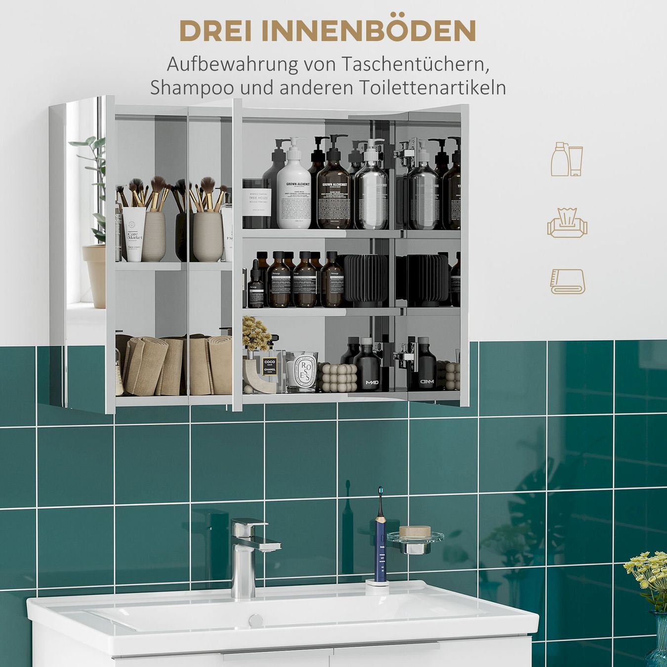 Armoires miroirs: Spiegelschrank 3 Spiegeltüren – Neuf avec emballage d'origine à Bottighofen par zaap 4